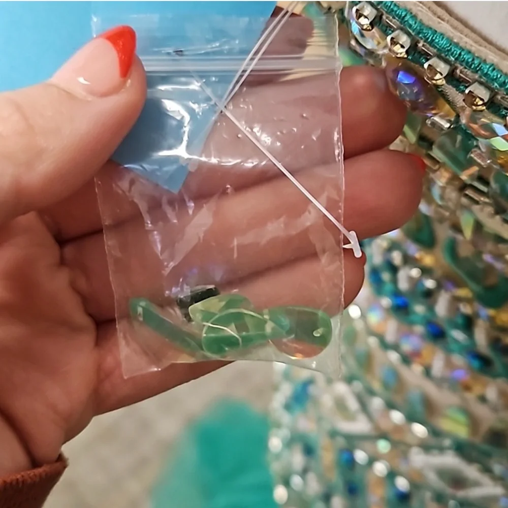 Prom green  Strapless Beaded Gown - Picture 6 of 8